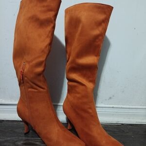 Women's Orange Knee-High Boots